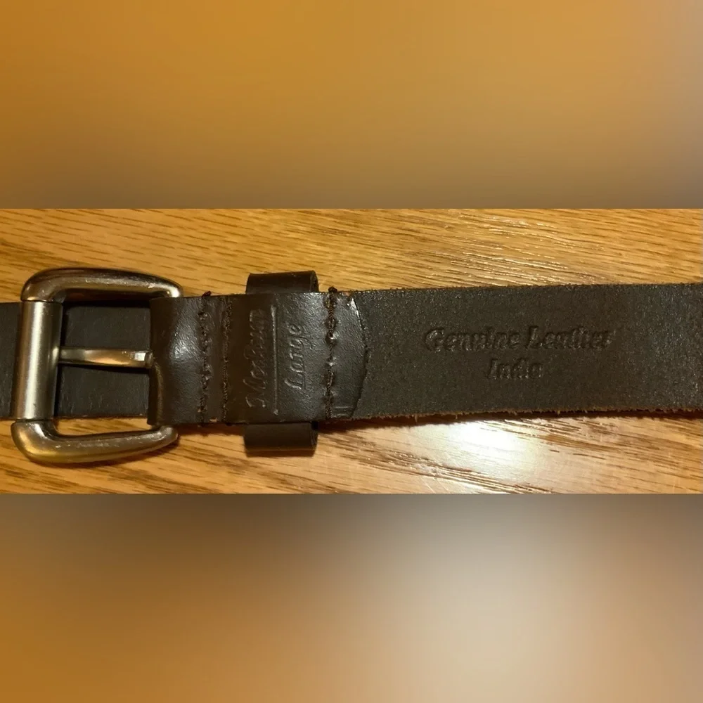 Unisex Dark Brown Leather Thick Braid Belt; Size M/L (Approx. 38” Total Length)